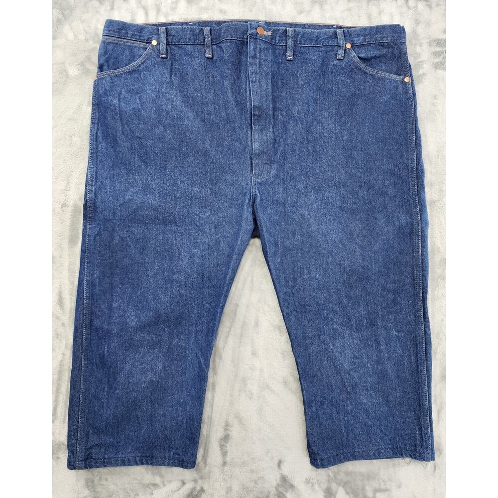 Wrangler Rigid Cowboy Cut Original Fit Jeans Size 52‎ X 20 Blue ALTERED HEMMED